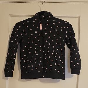 Cat & Jack Grey Jacket with Pink Heart Pattern